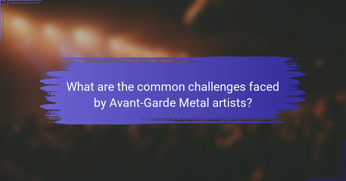 What are the common challenges faced by Avant-Garde Metal artists?