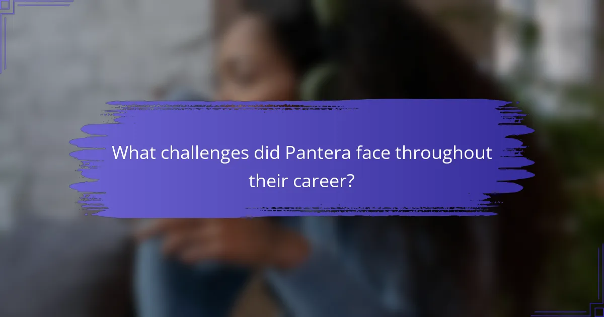 What challenges did Pantera face throughout their career?