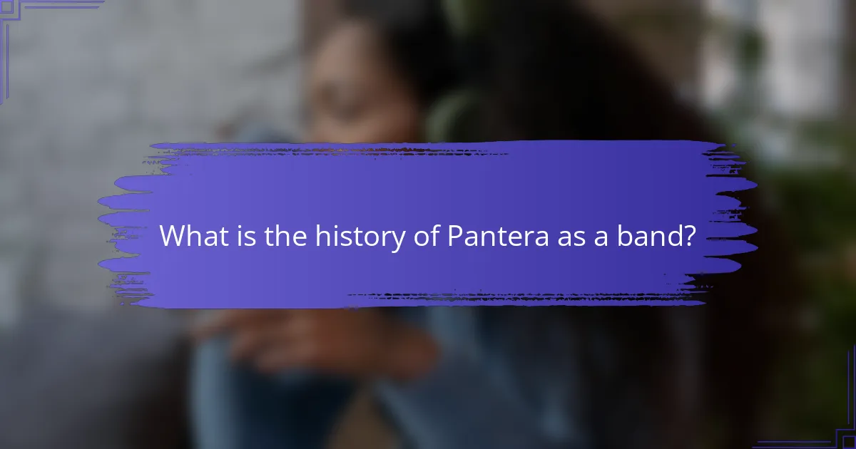 What is the history of Pantera as a band?