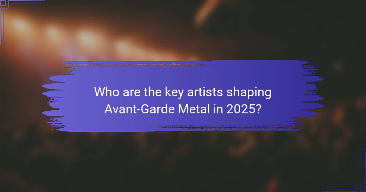 Who are the key artists shaping Avant-Garde Metal in 2025?
